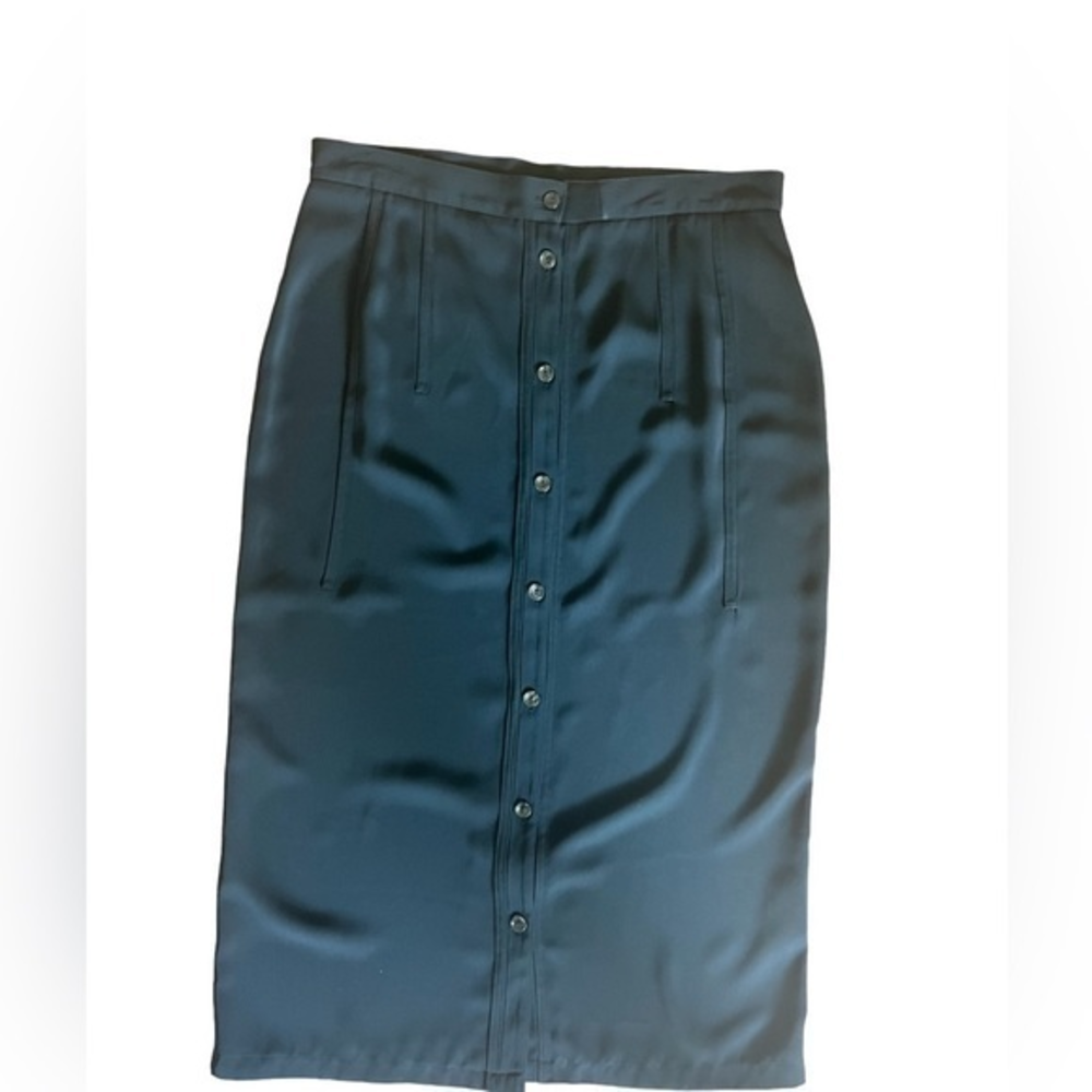 Harve Bernard vintage Button Down Black maxi Skirt size 14‎